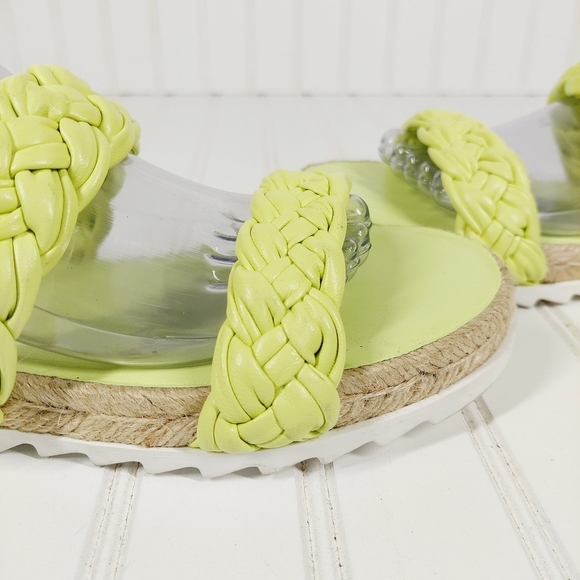 Marc Fisher LTD Jaimee Slip On Leather Green Summer Sandals A504 - Picture 8 of 13